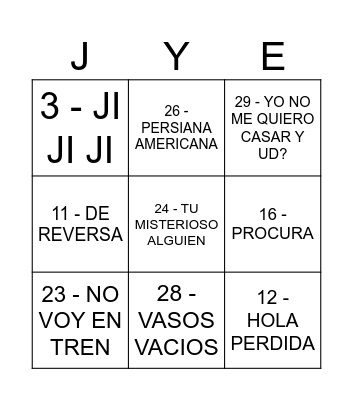 cumple euge y juli Bingo Card