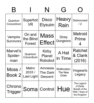 Aidan's Platinum Bingo 2026 Bingo Card