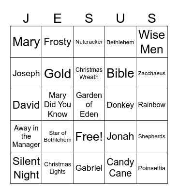 Ladies Fellowship Bingo Card