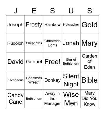 Ladies Fellowship Bingo Card