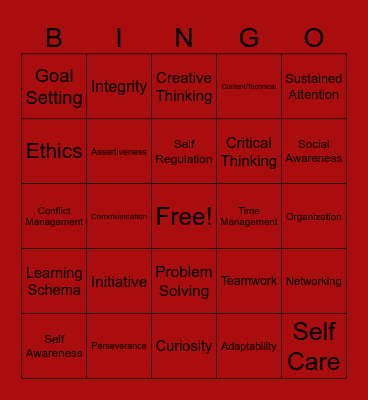 Career & College Competency Bingo Card