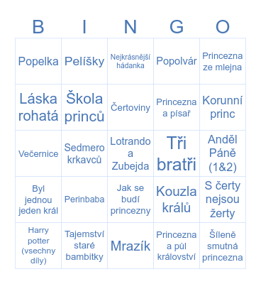✨ Vánoční pohádky ✨ Bingo Card