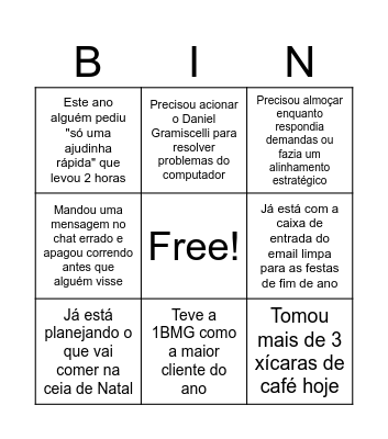 Bingo do CSC Bingo Card