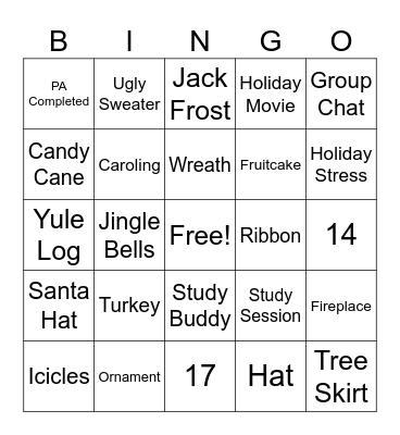 Holiday Party Bingo Card