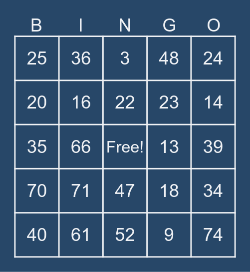 Holiday Bingo 2025 Bingo Card