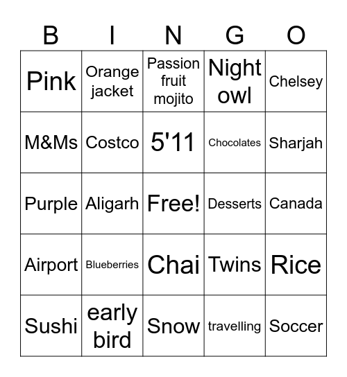 Bingo Card
