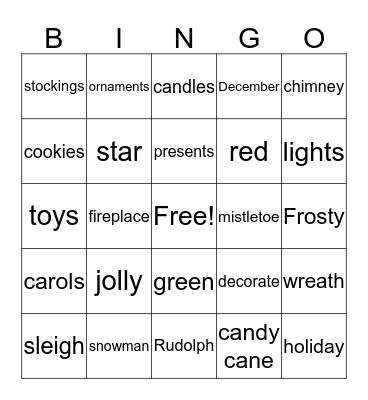 Holiday Bingo Card