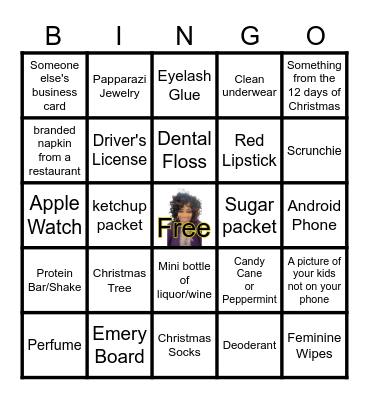 Scavenger Bingo Card