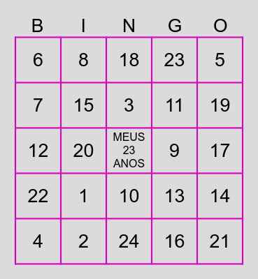 ANIVERSARIO Bingo Card