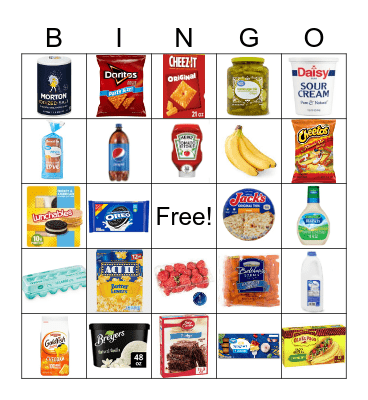 Shopping Bingo Card