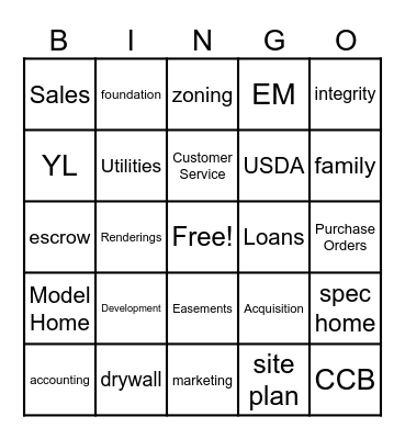 Smee Homes Christmas Bingo Card