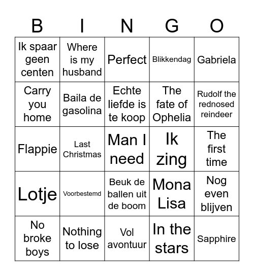 Kerstbingo 2025 Bingo Card