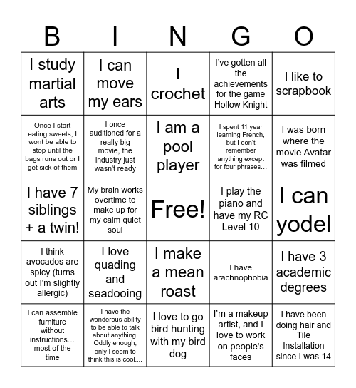 Year End Party Bingo Sheet Bingo Card