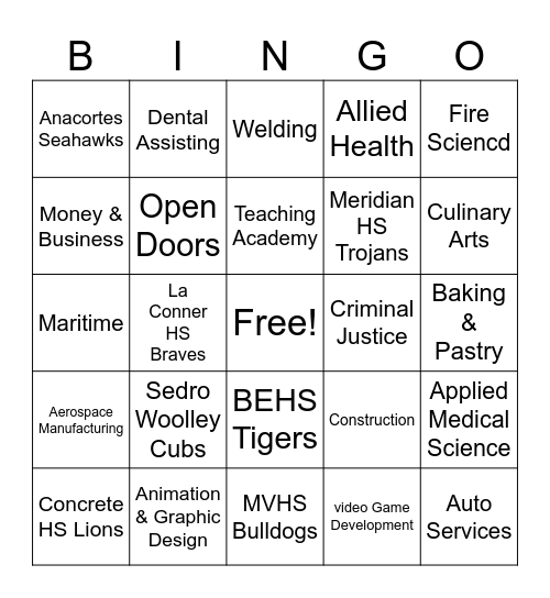 NCTA Bingo Card