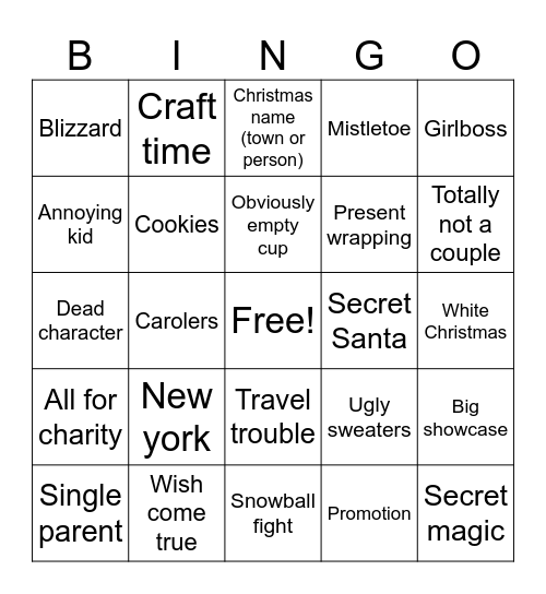 Christmas Drinko Bingo Card