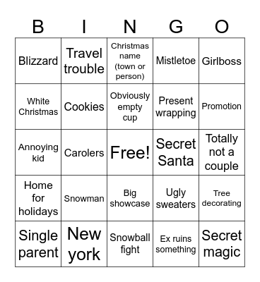 Christmas Drinko Bingo Card