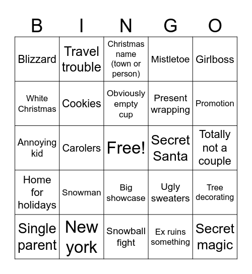 Christmas Drinko Bingo Card