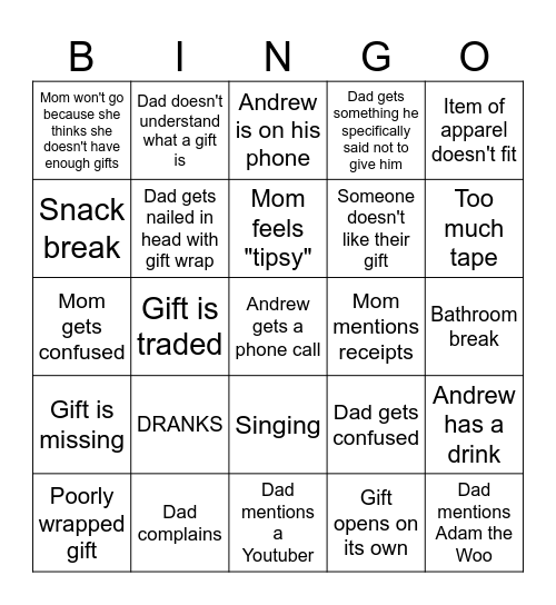 Kennedy Christmas Bingo 2025 (Season 3) Bingo Card