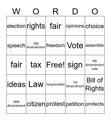 Rights  Bingo Card
