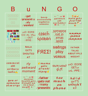 ⓒⓗⓡⓘⓢⓣⓜⓐⓢ ②⓪②⑤ ⓑuⓝⓖⓞ!! Bingo Card