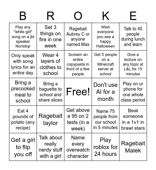 Ultimate Bingo♤ Bingo Card