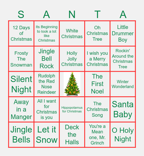 Christmas Bingo Card