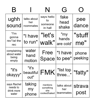Helen Bingo Card