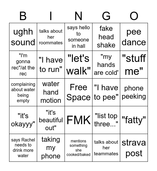 Helen Bingo Card