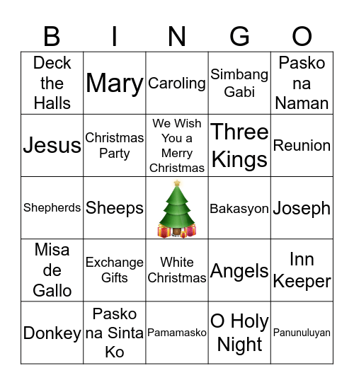 Christmas Bingo 2016 Bingo Card