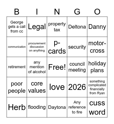 Meeting Bingo Card