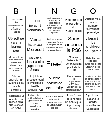 Bingo Gitano 2026 Bingo Card