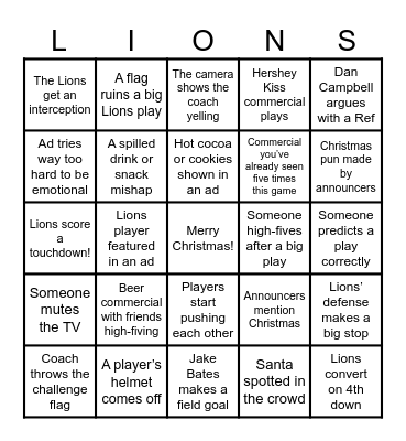 Christmas Bingo 2025 Bingo Card
