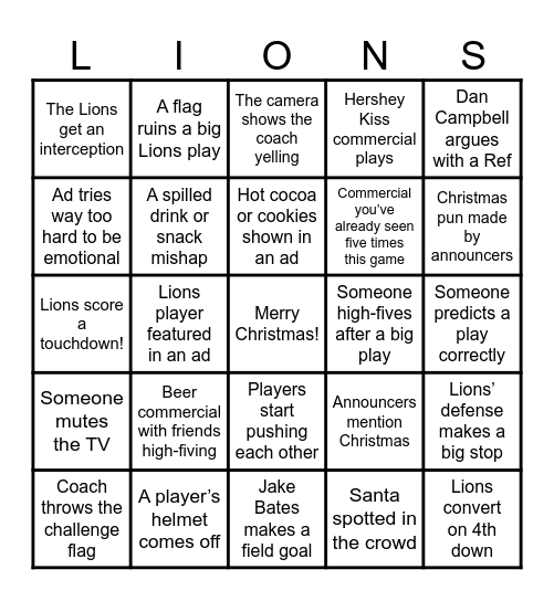 Christmas Bingo 2025 Bingo Card