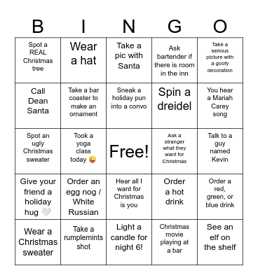 Holiday Bingo! Bingo Card