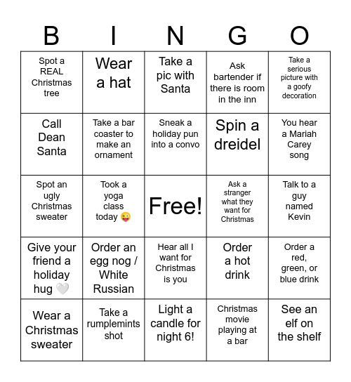 Holiday Bingo! Bingo Card