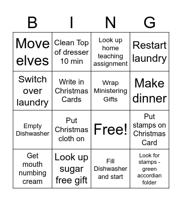 Today’s List Bingo Card