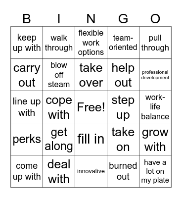 Speaking and Listening 5-7 Job Vocabulary Bingo Card