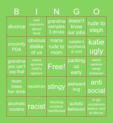 christmas Bingo Card