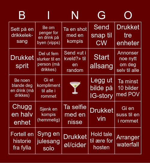 Mean girls julebordbingo🎄🥂🪩 Bingo Card
