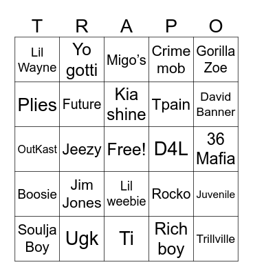 TRAPO Bingo Card