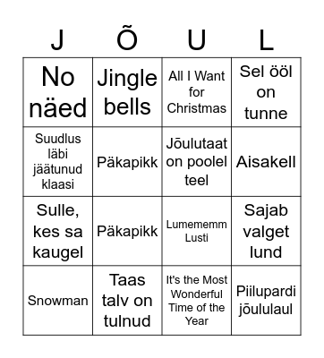 JÕULUD Bingo Card