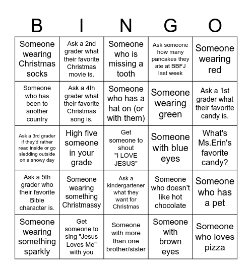 FIND SOMEONE WHO Bingo Card