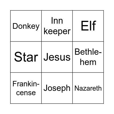 St Isan's Nativity Bingo! Bingo Card