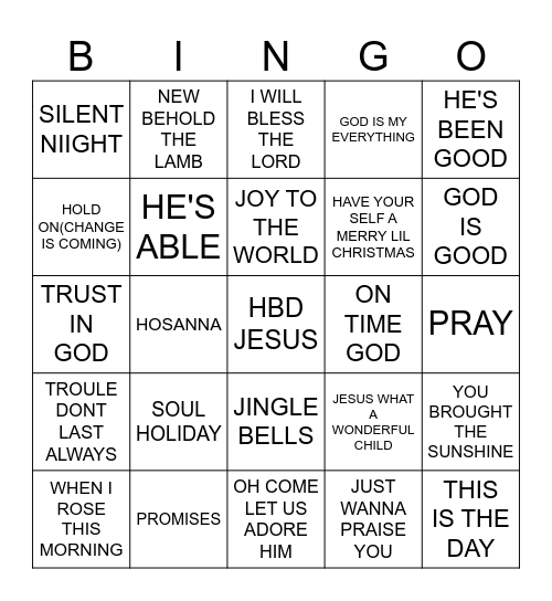 MERRY CHRISTMAS Bingo Card
