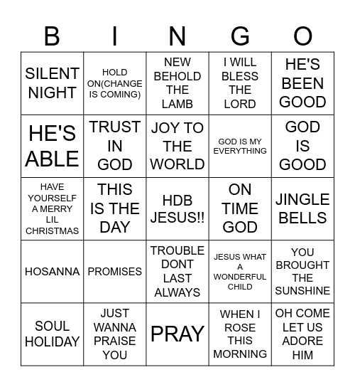 MERRY CHRISTMAS BINGO Card
