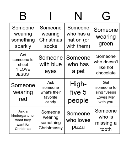 FIND SOMEONE WHO Bingo Card