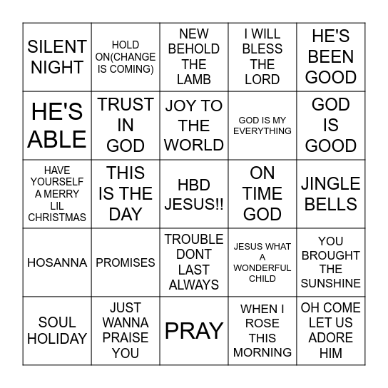 MERRY CHRISTMAS BINGO Card