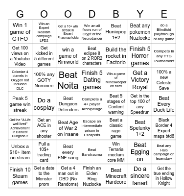 Gamer Bingo Card