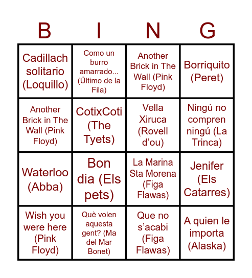 Quinto de Sant Esteve Bingo Card