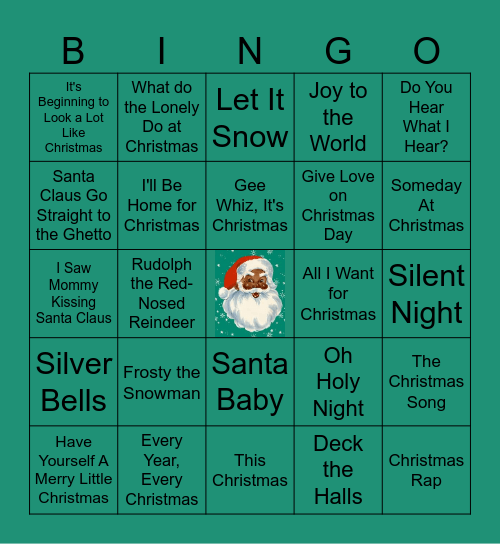 Christmas Song Bingo Card